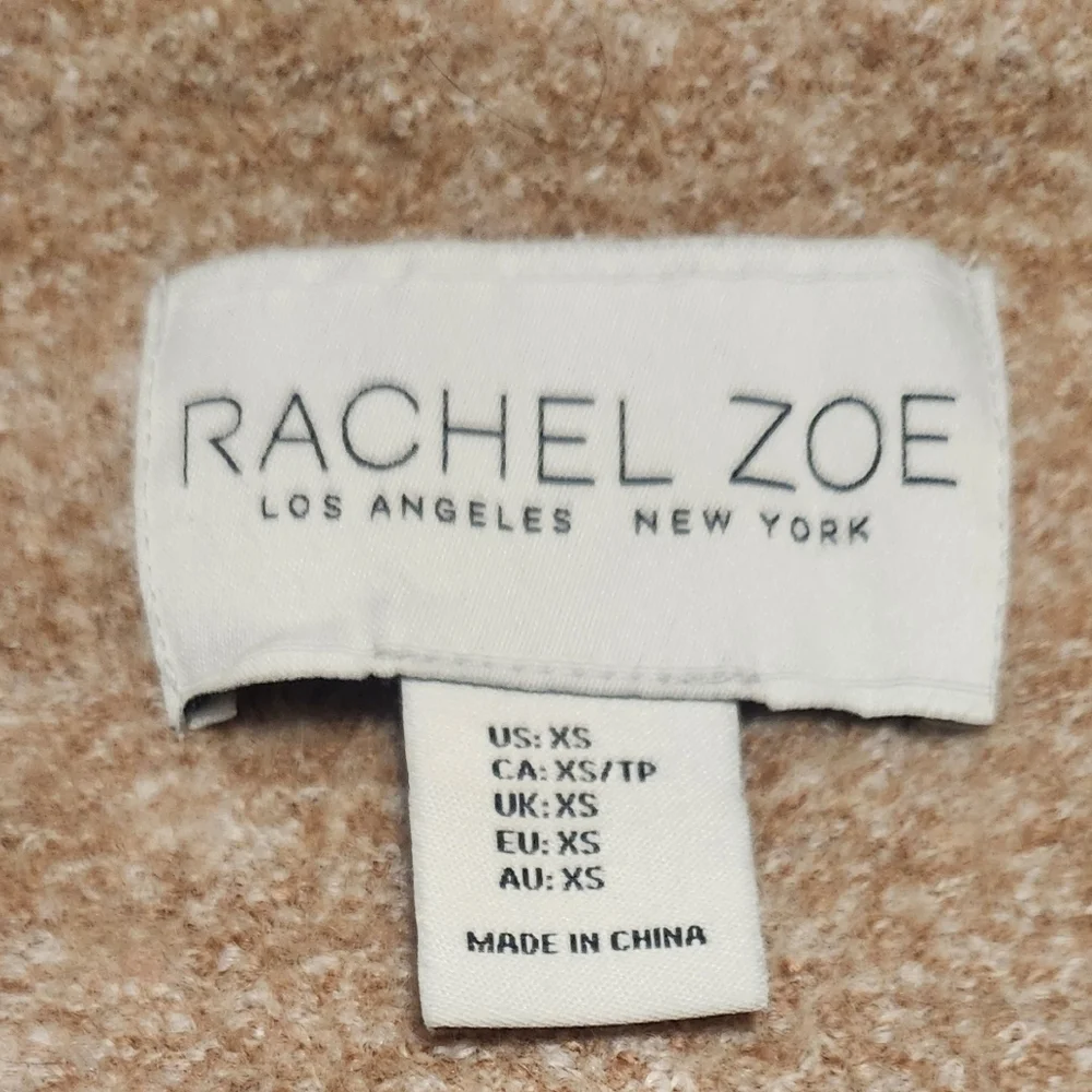 Rachel Zoe Beige Wool Blend Tan Long Coat SZ XS EUC - Picture 13 of 14